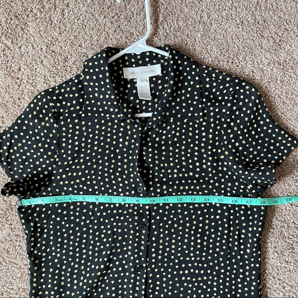90s Vintage Silk Polkadot Button Front Blouse - Picture 7 of 7